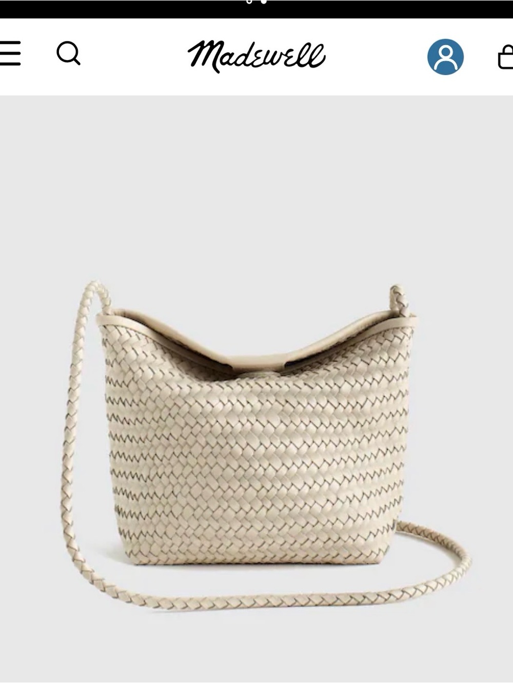 Madewell Woven Crossbody Bag in Light Beige